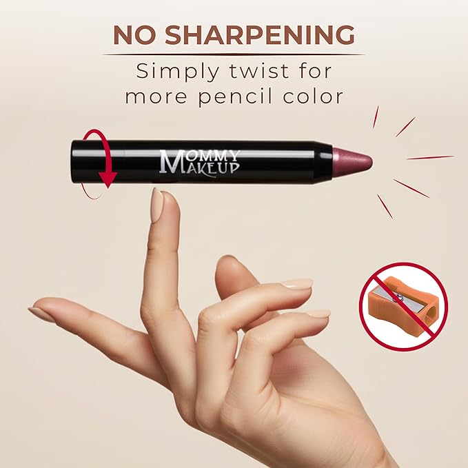 Mommy Makeup Triple Sticks Lipstick, Cream Blush & Treatment All-In-One with Shea & Cocoa Butter - Soft & Creamy Moisturizing Lip Crayon For Lips & Cheeks (Paris Pink)