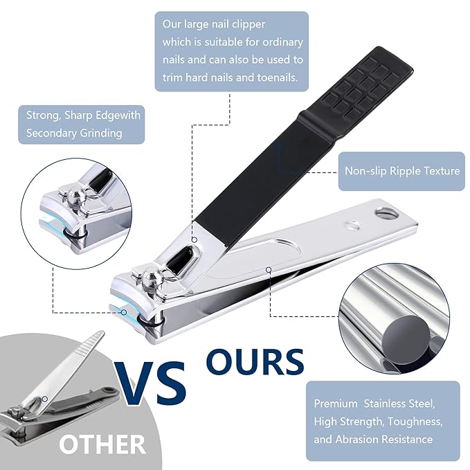 Nail Clippers Set Professional Manicure Set Grooming Kits Stainless Steel Travel Manicure Pedicure Kit Nail Care Tools Nail Kit with Travel Case Personal Care Tools Gifts for Men Women