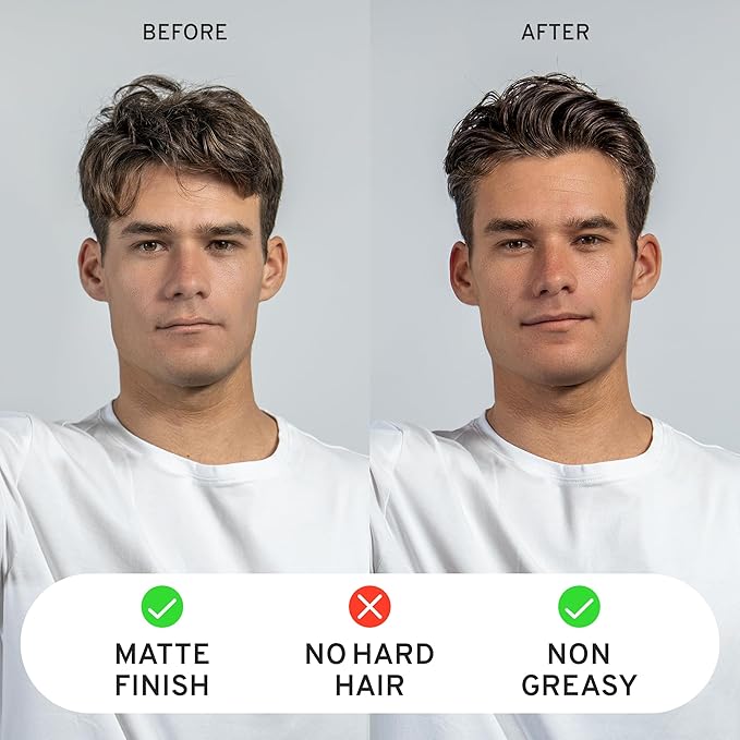 Hardworking Gentlemen - Medium Hold Hair Clay - Mens Hair Clay - ALL NATURAL ingredients - Matte Finish - Holds All Day - 2oz. (Medium Hold)