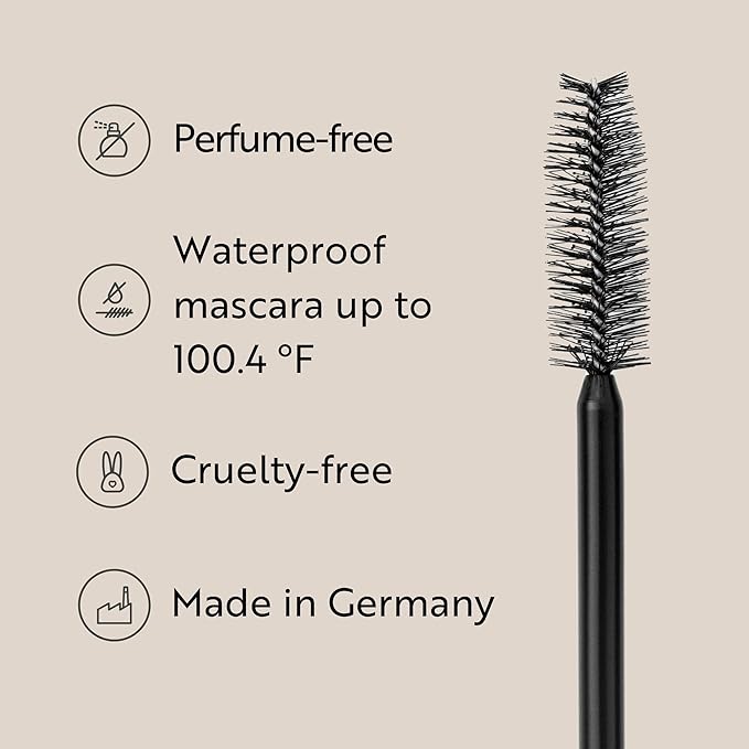 M. Asam MAGIC FINISH Waterproof Mascara Deep Black (0.41 Fl Oz), Mascara Volume and Length with Argan Oil, Easy Removal with 100.4 °F warm water, Vegan