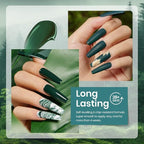 Beetles Green Gel Nail Polish Set, 6 Colors Dark Green Gray Blue Baby Blue Color Gel Nail Polish Misty Soak Off DIY Home Uv Nails Gifts for Women Girls