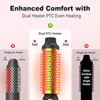 Thermal Brush Set 3-in-1 Curling Iron Brush Set, Dual Voltage 110-220V Thermal Hair Brush with 11 Temp Settings, 3 Interchangeable Travel Curling Irons (1.25“, 1.5”, & 1.75" Barrels) (Pink)