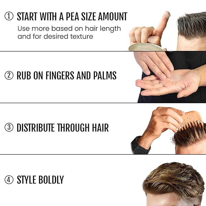 Original Rascal Deluxe Pomade #5 - Hair Paste High Shine w/Strong Hold & Wet Look - Men's Styling Care Solution for All Hair Type - Natural Made with Ceteareth-25 & Castor Oil for Hair Growth Health