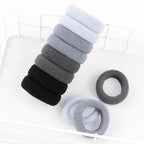 VI-FA Soft Pony Holders, Elastics Hair Bands for Thick or Curly Hair, Big Rubber Hair Bands for Women and Girls, Fancy Hair Ties,Hair Scrunchies 8pcs (Gray)