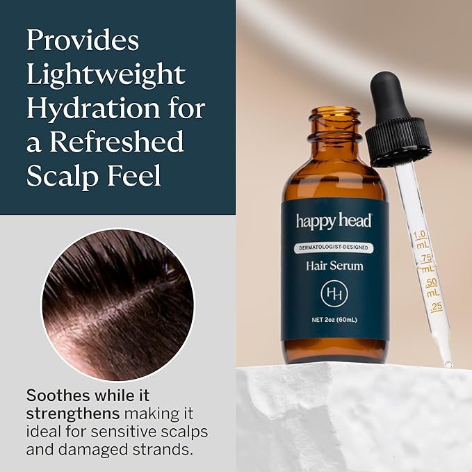Happy Head Hair Regrowth Serum – Leave-In Scalp & Hair Treatment with Procapil®, Biotin & Rosemary – Lightweight Formula – 2oz