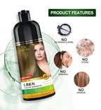 Herbishh Hair Color Shampoo - Magic Gray Hair Dye, Long-Lasting 3-in-1 Coloring Formula, 500ml, Ammonia-Free (Linen)