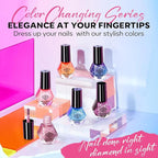 modelones Color Changing Nail Polish Set, 6 Colors Winter Pink Blue Purple Orange Neon Mood Temperature Change Ombre Quick Dry Mini Manicure Kit DIY Nail Art Salon Gifts For Women Girls