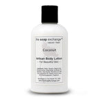 The Soap Exchange Body Lotion - Coconut Scent - Hand Crafted 8 fl oz / 240 ml Natural Artisan Skin Care for Hand, Face, & Body, Moisturize, Hydrate, & Protect. Made in the USA.
