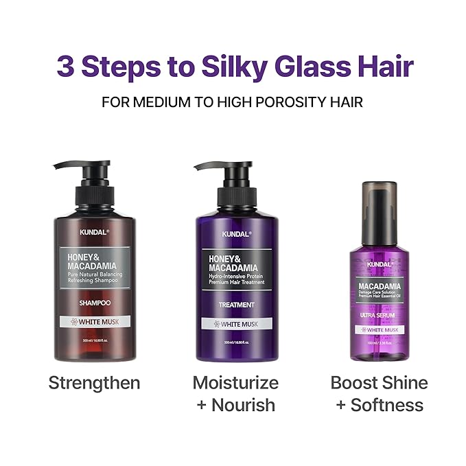 KUNDAL Korean Shampoo and Conditioner Set [Baby Powder] Salon-quality, Long Lasting Scent, Moisturizing, Sulfate-Free, Argan & Macadamia Oil, Korean Hair care, 16.9 fl oz each, Stocking Stuffers