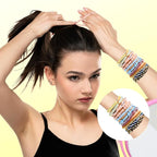 Hair Ties for Women, 72PCS Boho Hair Accessories 5 Styles 24 Colors No Damage for Thick Hair Bracelets