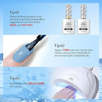 Born Pretty Christmas Blue Gel Nail Polish,Light Baby Sky Blue to Dark Navy Royal Shades 6 Colors Glitter Nail Gel Polish Kit Nail Art Manicure DIY Set Home and Salon Holiday Gifts