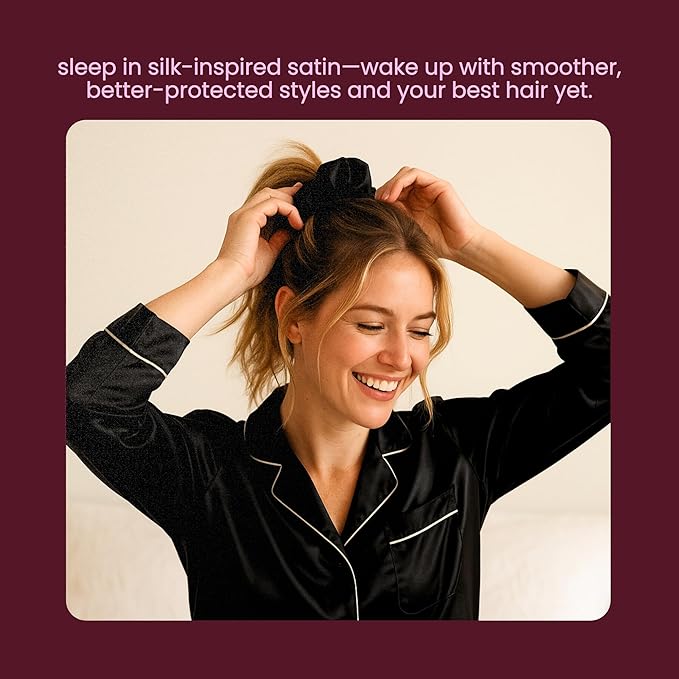 Cobana Satin Sleep Scrunchie Gift Set – No-Damage Silk Hair Ties for Crease-Free Styling – Soft, Gentle Hair Accessories in Travel Pouch – Ideal for Women, Teens, Self-Care & Holiday Gifting