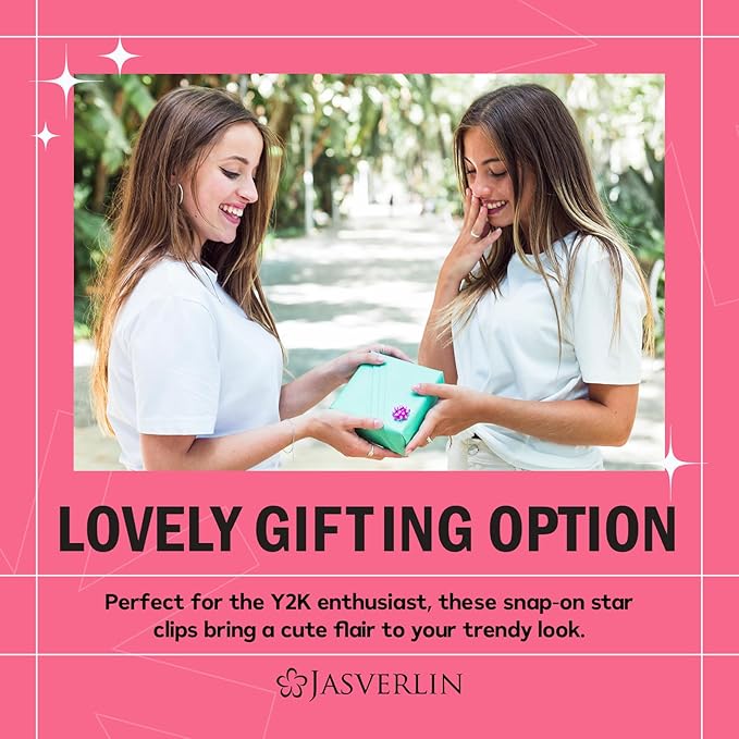 36 Pcs Star Snap Hair Clips, Y2k Colorful Cute Barrettes for Women Girls, Thick Fine Non-Slip Hairclips Accessories Glitter Kawaii Rave Assorted Size Style (Pink)