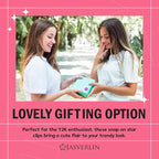 36 Pcs Star Snap Hair Clips, Y2k Colorful Cute Barrettes for Women Girls, Thick Fine Non-Slip Hairclips Accessories Glitter Kawaii Rave Assorted Size Style (Pink)