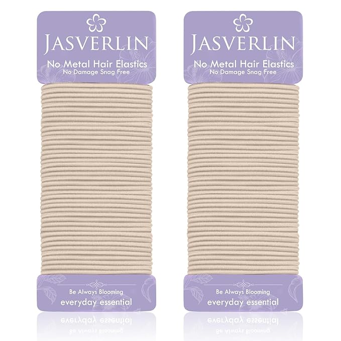 80pcs Blonde Hair Ties, Small Elastic Hairties for Women Toddler Girls Damage-free Gentle Ponytail Holders Non Breakage Elastics Rubber Bands No Crease 2mm (Nude Beige)