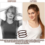 200PCS Womens Elastic Hair Tie, 4mm Hair Ties for Thick and Curly Hair Ponytail Holders Hair Elastic Band for Women or Men（Brown)