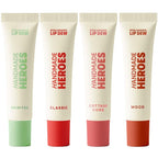 Handmade Heroes 100% Natural Vegan Tinted Lip Gloss with Hyaluronic Acid - Lightweight Moisturizing Soft Lipstick for Dry Lips Christmas Gifts - 4pc set Stocking Stuffers