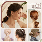 Hair Ties No Damage - 10PCS Ponytail Holders - Elastic Hair Ties for Thick Hair - Braided Hair Bands for Women Girls's Hair - Milk apricot color