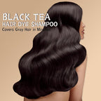 Black Tea Hair Dye Shampoo 3 in 1 for Gray Hair, Long-lasting & Natual Hair Color Shampoo, Herbal Ingredients Natural Shampoo Hair Dye Effect in Minutes, Gifts for Men Women 500ml