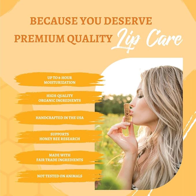 Bee Bella Lip Balm, Peppermint, 3 Pack - Hydrating Lip Care, 100% Natural, Original Organic Beeswax with Vitamin E, Handmade in USA