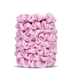 Ultra-Petite Satin Scrunchies for Women – 8PCS Pink Small Hair Ties – Softer Than Silk, No Crease, Frizz-Free, Gentle Elastic Bands for Day & Night, Perfect Gifts