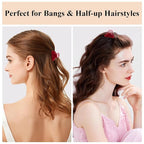 MAORULU 2 Pack Mini Acetate Hair Claw Clips – 1.6 Inch Small Durable Hair Clips for Women & Girls, Strong Hold Tiny Jaw Clips for Bangs & Half Up Hairstyles (Cherry Red)