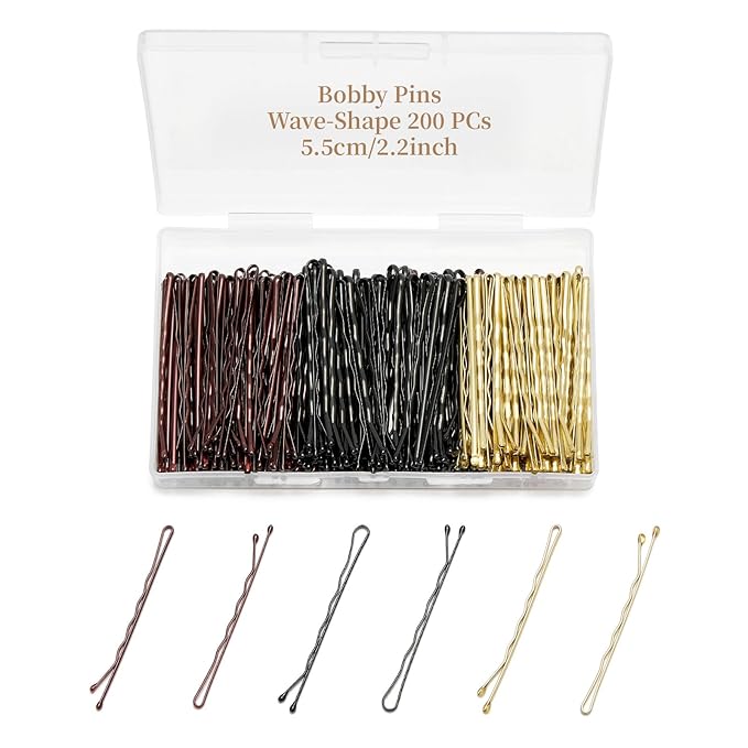 200 Pcs 1.38 Inch Wave-Shaped Bobby Pins Mix Metal Hair Pins Hair Accessories for Women Stylists Hair Sticks Girl