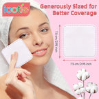 200-Count Eye Cotton Pads 100% Cotton Ultra Soft Square Cotton Pads, Spunlace Purely Physical Technology, Makeup Remover Pads for Facial Cleansing on All Skin Types