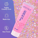 MEICOLY Chameleon Light Pink Body Glitter,Chunky Face Glitter for Halloween,Color Changing Mermaid Face Glitter Gel,Holographic Glitter Sequin for Face Body Hair,Festival Party Cheer Glitter Makeup