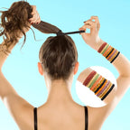 Boho Hair Accessories for Women: 24PCS Hair Tie Bracelets, 6 Styles, 10 Colors, No Damage for Thick Hair