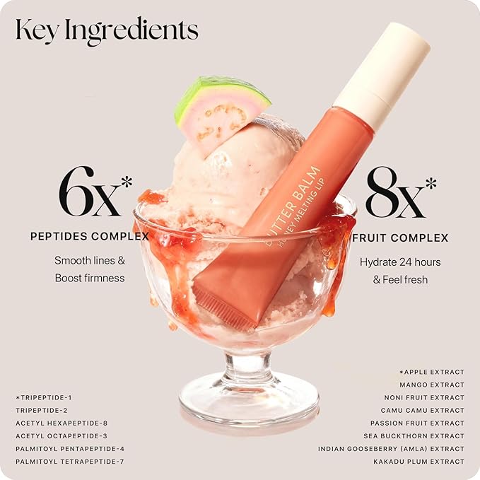 Nature Republic Honey Melting Lip Butter Balm – Moisturizing Tinted Balm with Peptides, for Sheer & Glossy, Smooth & Soft Lips, Stocking Stuffers (GUAVA SORBET)