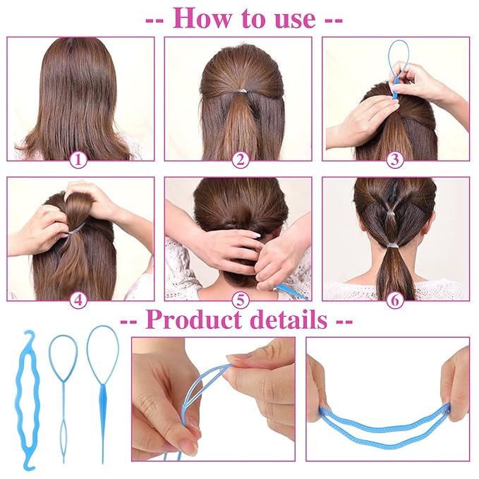 1000Pcs Elastic Clear Hair Bands, Rubber Band Cutter, Topsy Tail Styling Tools, Girls' Christmas Accessories Gift Set