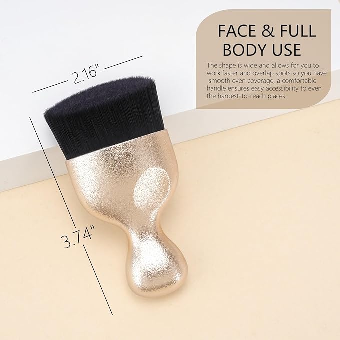 Bronze Tan Tanning Brush - Body Makeup Brush - Kabuki Brush for Self Tanner, Leg Makeup, Self Tanning Mitt Applicator for Face, Blend & Blur Body Applicator