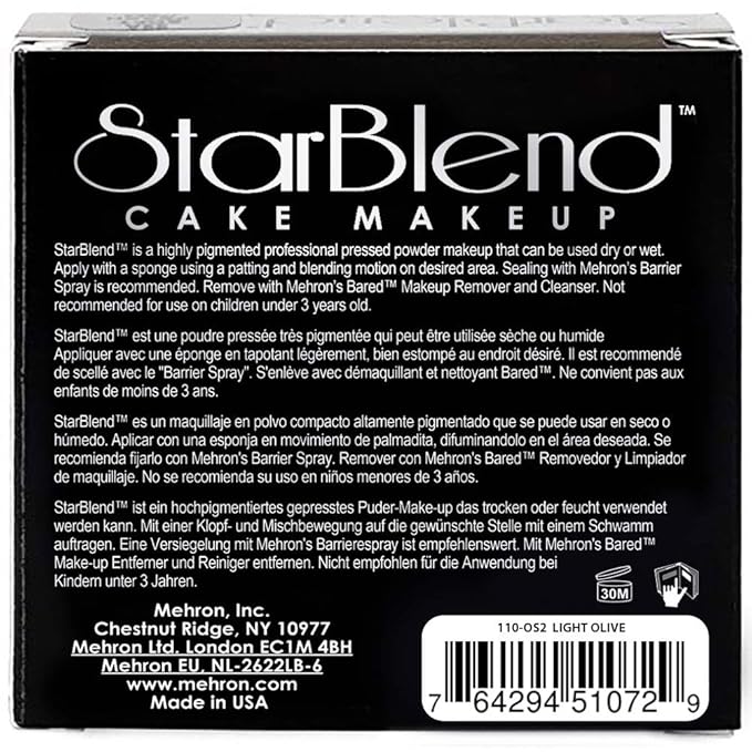 Mehron Makeup StarBlend Cake (2 oz) (Light Olive)