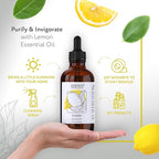 HBNO California Bottled Lemon Essential Oil 4 fl oz (120ml) - Natural & Premium Grade - Lemon Essential Oil for Cleaning