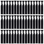 79STYLE Fabric Hair Ties - No Damage Black Ribbon Flat Hair Bands, Knotted Soft Ponytail Holders for Women, Yoga Hair Scrunchies (Black)