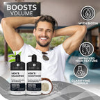 Mens Shampoo and Conditioner Set - Sulfate Free and Clarifying - For Men with Oily to Normal Hair - Moisturizing and Thickening - Biotin, Keratin, Tea Tree Oil, Caffeine and Peppermint for Dandruff