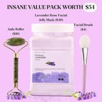 Jelly Face Mask for Facials - Lavender Hydrating, Brightening & Nourishing Jelly Mask with Free Jade Roller & Spatula | Professional Hydrojelly Masks | Christmas Gifts for Women, Gifts for Women