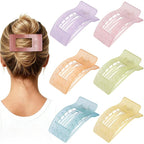 French Flat Hair Clips for Women 6pcs Hair Claw Clips for Thick or Thin Hair Matte Claw Clips for Girls Barrettes Non-Slip Strong Hold Hair Accessories for Women (Ice Cream)