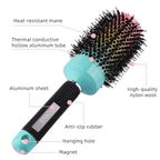 4 Piece Boar Bristle Hair Brush Set for Fine & Thick Hair - Round & Paddle Brushes for Blow Drying,Curl Defining & Wet Hair,Travel Combs (Includes 2 Clips)