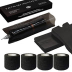 204Pcs Tattoo Pen Covers & Grip Wrap - Black, 200 Covers & 4pcs Grip Tape, Tattoo Machine Parts, Adult