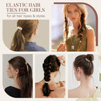 Hair Ties No Damage - 10PCS Ponytail Holders - Elastic Hair Ties for Thick Hair - Braided Hair Bands for Women Girls's Hair - Milk apricot color