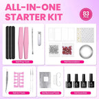 Beetles Gel Nail Polish Kit with U V Light, 55 Colors Gel Polish 81 Pcs Nail Stuff Kit for All Seasons with Base and Matte&Glossy Top Coat Color Enchantment Plus Soak Off Gifts for Women Girls Teen