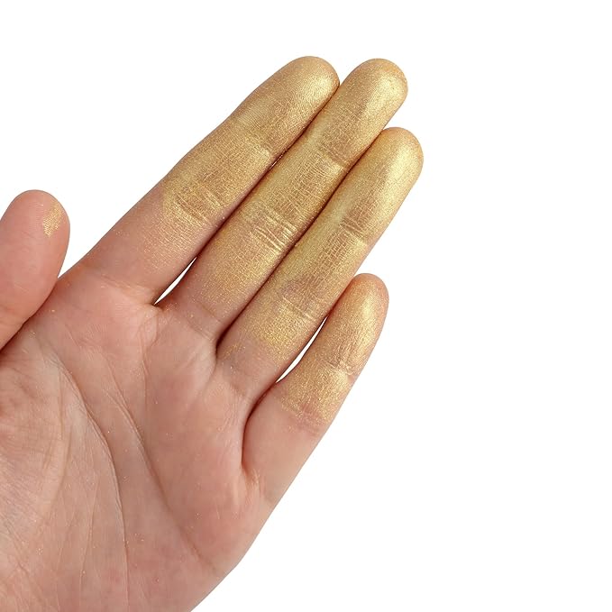 Ultra-Fine Gold Makeup Metallic Powder, Gold Metallic Chrome Powder For Face & Body Paint with Mixing Liquid, SFX Makeup Kit For Halloween Costume Cosplay, Full Coverage Face Painting Kit