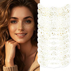 Glitter Freckles Face Tattoo for Women - 12 Unique Gold Sparkle Patches, Waterproof Temporary Freckle Stickers for Festival, Rave & Makeup Glow-up
