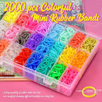 TsMADDTs 24 Colors Rubber Bands, 2000PCS Elastic Hair Ties with Organizer Box, Rubber Bands with Tail Tools and Comb, Hair Accessories for Girls Kids Baby Toddler