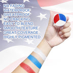 MEICOLY Red White and Blue Face Paint Palette,4th of July Accessories,4th of July Face Body Paint,4th of July Outfits for Women,Face Painting for Halloween SFX Clown Devil Spiderman Cosplay Makeup