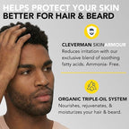 Reusable Hair & Beard Dye System for Men – Up to 5 Uses | 7-Minute Natural-Looking Gray Coverage | No-Drip Cream with SkinArmour® – Cleverman (Dark Brown for Black Men)