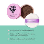 Kimchi Chic Beauty Puff Puff Pass Set and Bake Setting Powder for Makeup, Extra Fluffy Loose Face Powder Poof, Soft Natural Face Makeup for Uneven Skin Tone, 08 Chocolate