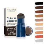 TRUHAIR Color & Conceal Waterproof Root Touch Up Hair Color Concealer - Hair Cover up for Gray Coverage and Hairline Filling - 11 Hair Colors Available (Darkest Brown)
